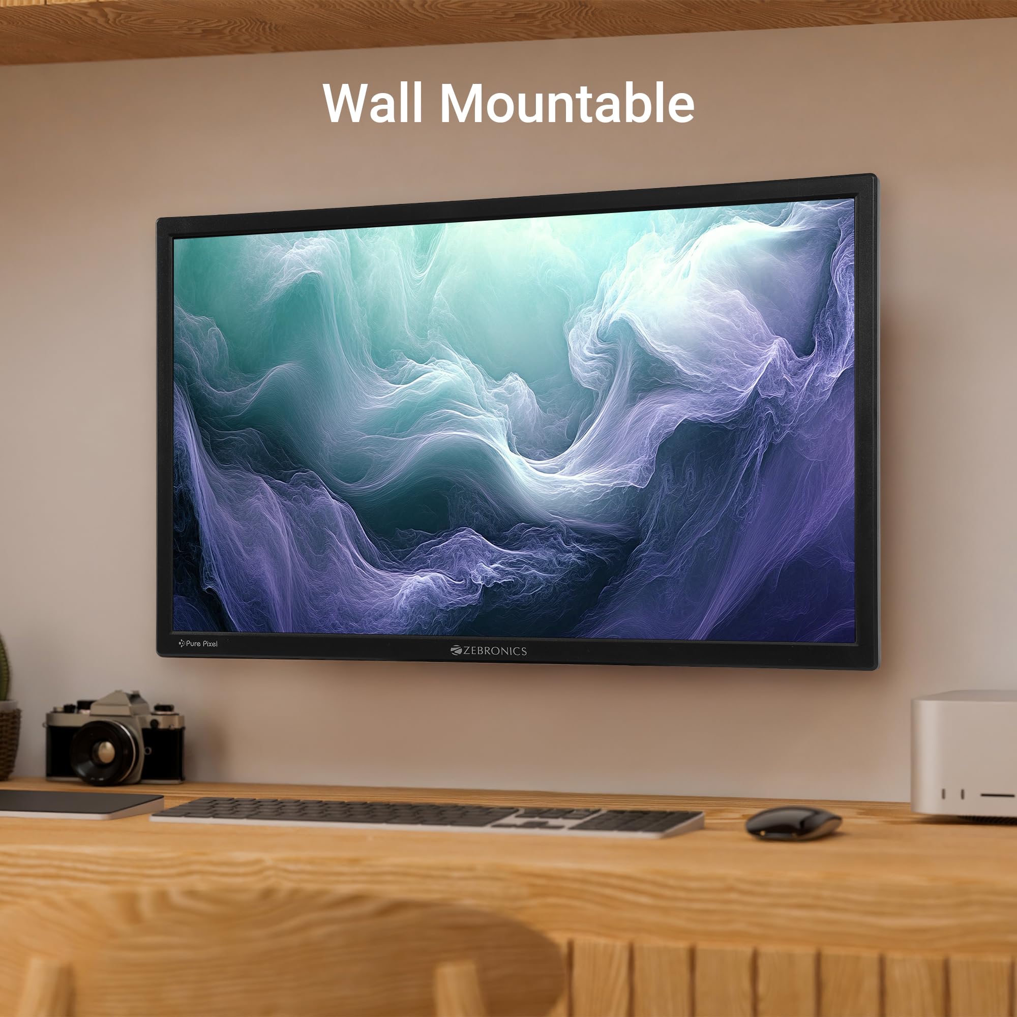 ZEBRONICS V22HD+LED, 22 Inch (55.8cm) LED Monitor, Dual HDMI & VGA Input, HD+1680 x 1050, 220nits Brightness, 5000000:1 Dynamic Contrast Ratio, 16.7M Colors,16:10 Aspect Ratio, Wall Mountable - Image 2