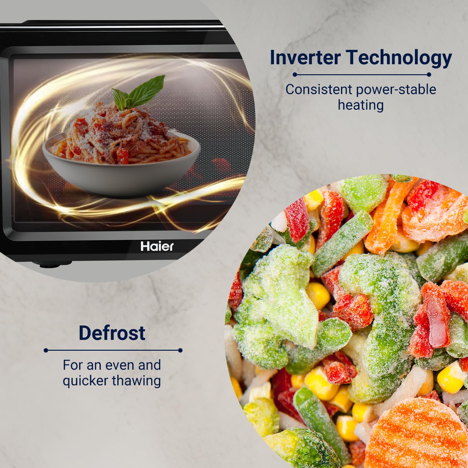 Haier 19 L Inverter Technology, Light Weight, Defrost, 5 Power Levels Solo Microwave Oven (HIL1901MBPB, Black) - Image 5