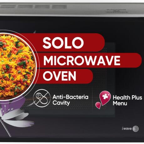 LG 20 L Solo Microwave Oven (MS2043BP, Black, Health plus Menu, I-Wave Technology, Indian Cuisine, Even Reheat & Defrost, Auto Cook Menu, Anti-Bacterial Cavity & Steam Clean)