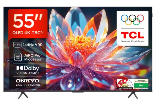 TCL 139 cm (55 inches) 4K Ultra HD Smart QLED Google TV 55T8C