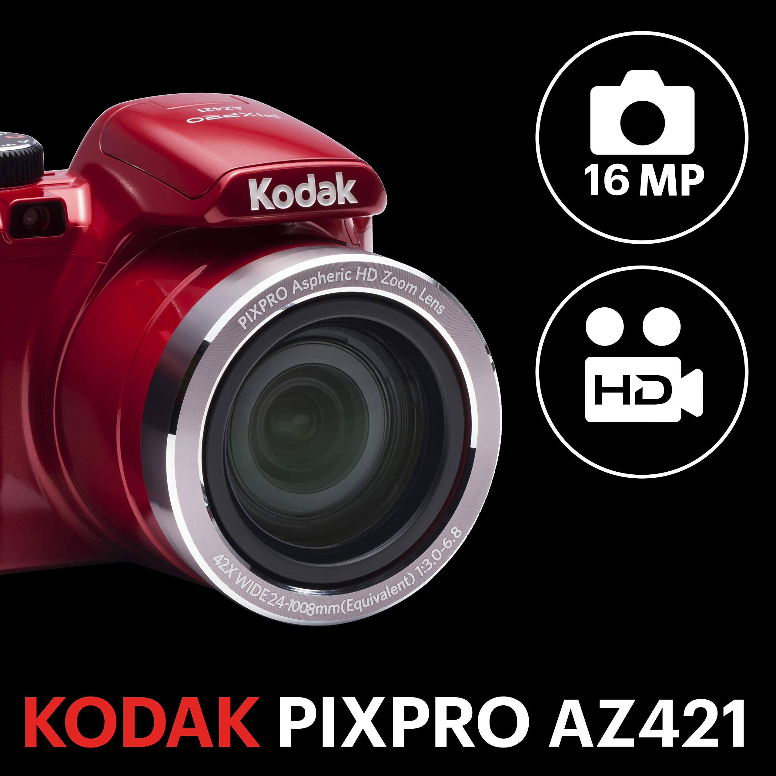 Kodak Az421-Rd Pixpro Astro Az421 16 Mp Digital Camera With 42X Optical Zoom And 3" Lcd Screen (Red) - Mb 8 - Image 7