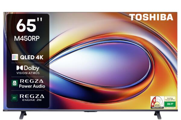 TOSHIBA 164 cm (65 inches) M450RP Series 4K Ultra HD Smart QLED TV 65M450RP (Black)