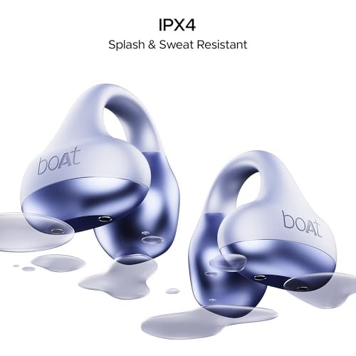 boAt Airdopes Loop Bluetooth in Ear Earbuds W/Clip-On Fit, Air Conduction Tech, 50HRS Battery, 4Mics Enx, Dual EQ Modes, 12Mm Drivers, 40Ms Latency,ASAP Charge,OWS Ear Buds Earphones(Lavender Mist) - Image 2