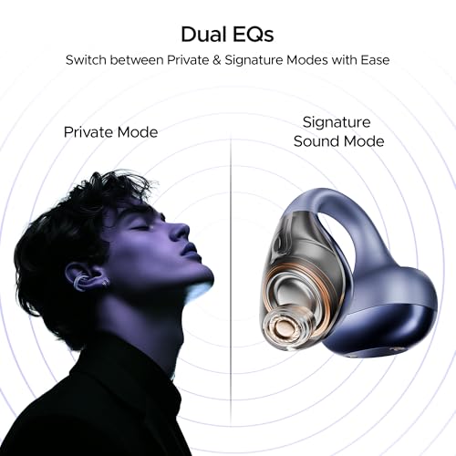 boAt Airdopes Loop Bluetooth in Ear Earbuds W/Clip-On Fit, Air Conduction Tech, 50HRS Battery, 4Mics Enx, Dual EQ Modes, 12Mm Drivers, 40Ms Latency,ASAP Charge,OWS Ear Buds Earphones(Lavender Mist) - Image 4