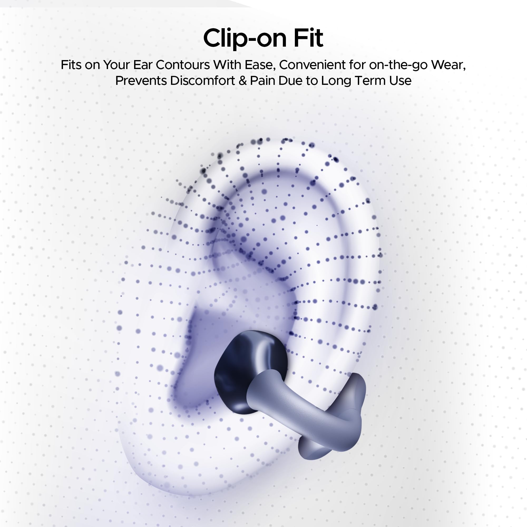 boAt Airdopes Loop Bluetooth in Ear Earbuds W/Clip-On Fit, Air Conduction Tech, 50HRS Battery, 4Mics Enx, Dual EQ Modes, 12Mm Drivers, 40Ms Latency,ASAP Charge,OWS Ear Buds Earphones(Lavender Mist) - Image 8