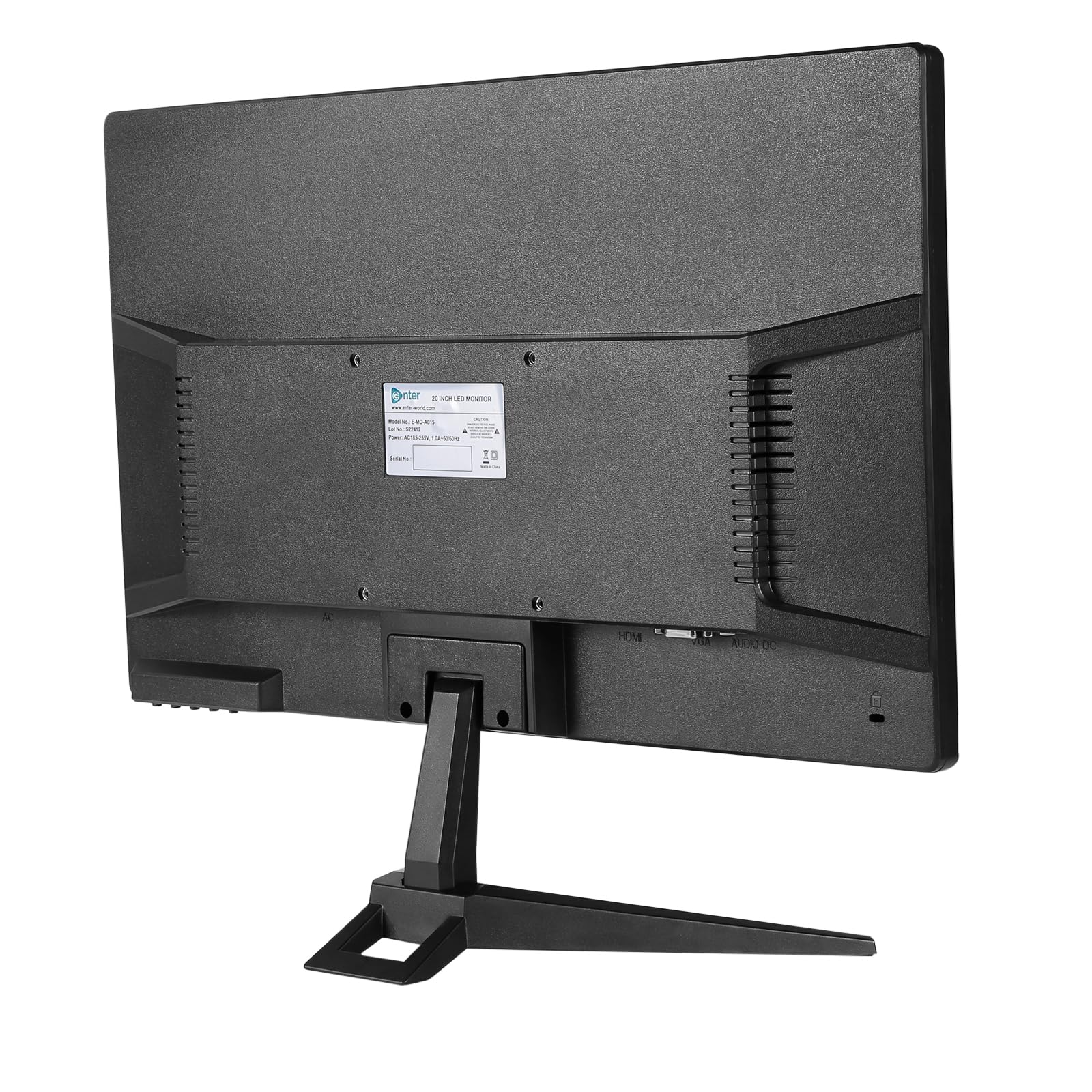 Enter A015 20 Inch (50.8 CM) Slim Wide LED Monitor | Refresh Rate 60 Hz, 1600 x 900 Pixels | Wall Mountable Slim & Stylish Design with 16.7M Colors | HDMI & VGA Ports (Full Black) - Image 5