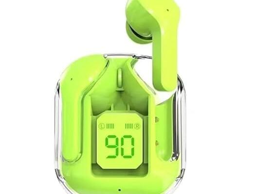 Wireless Bluetooth Earbuds with LED Digital Display, Green, Smart Chip, Sound Quality, Comfortable Fit