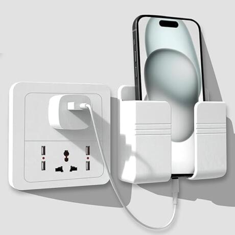 EDNITA Mobile Holder for Wall | Phone Stand with Self Adhesive Phone Holder for Shower, Multi-Functional Storage Holder, Bedside Fixed Rack, Bedroom, Office Accessories (Pack-1 White)