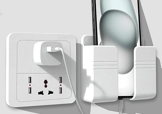 EDNITA Mobile Holder for Wall | Phone Stand with Self Adhesive Phone Holder for Shower, Multi-Functional Storage Holder, Bedside Fixed Rack, Bedroom, Office Accessories (Pack-1 White)