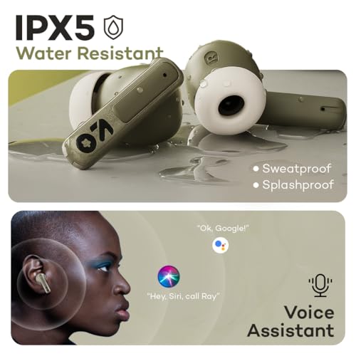 GOBOULT W60 with 60H Playtime, Zen Quad Mic ENC, 50ms Xtreme Low Latency, Made in India, Type-C Fast Charging, 13mm Driver, IPX5 Combat Gaming Mode,TWS Ear Buds Wireless (Green) - Image 3