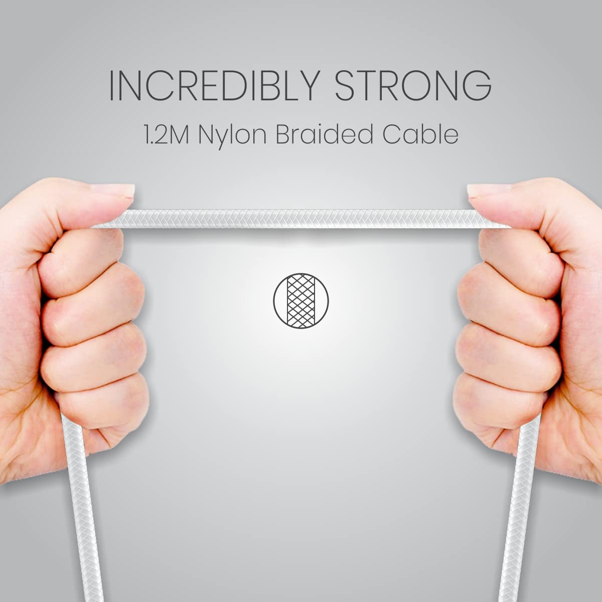 Portronics Konnect L POR-1403 Fast Charging 3A Type-C Cable 1.2 Meter with Charge & Sync Function for All Type-C Devices (White) - Image 6