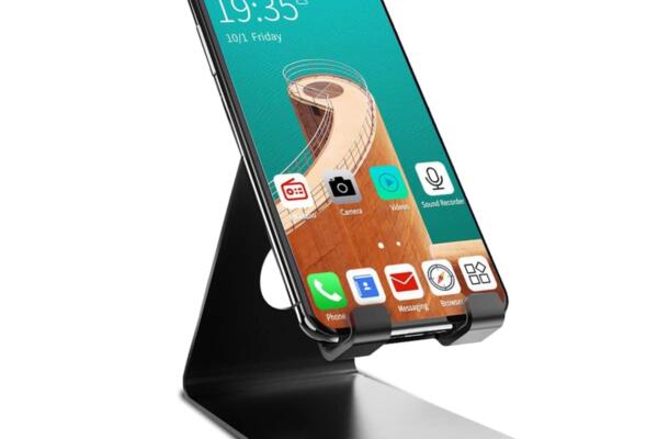 Portronics MODESK Universal Mobile Holder Stand with Metal Body, Anti Skid Design, Light Weight for All Smartphones, Tablets, Kindle, iPad(Black)