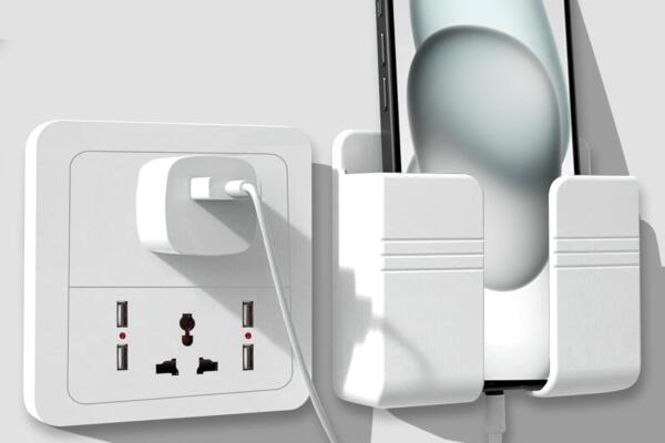 WALLVIEW TECH Wall Mounted Mobile Holder Storage Case for Remote, Wall Mounted Mobile Stand/Multi Purpose Stand with Hole for Smartphones Charging-(IQ White)