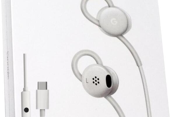 Google In Ear Earbuds Wired Headset USB-C, Comfortable Fit, Inline Controls, Compatible with Type-C Phones - White (Retail)