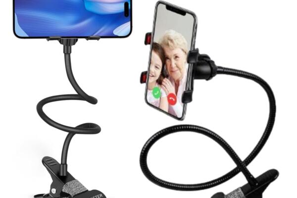 CELLMASTER Metal 360 Degree Flexible Portable Foldable -Lazy Stand Bracket Cell Phone Holder/Gooseneck Long Arm Clip Mobile Stand for Table Mobile Stand for Bed Office
