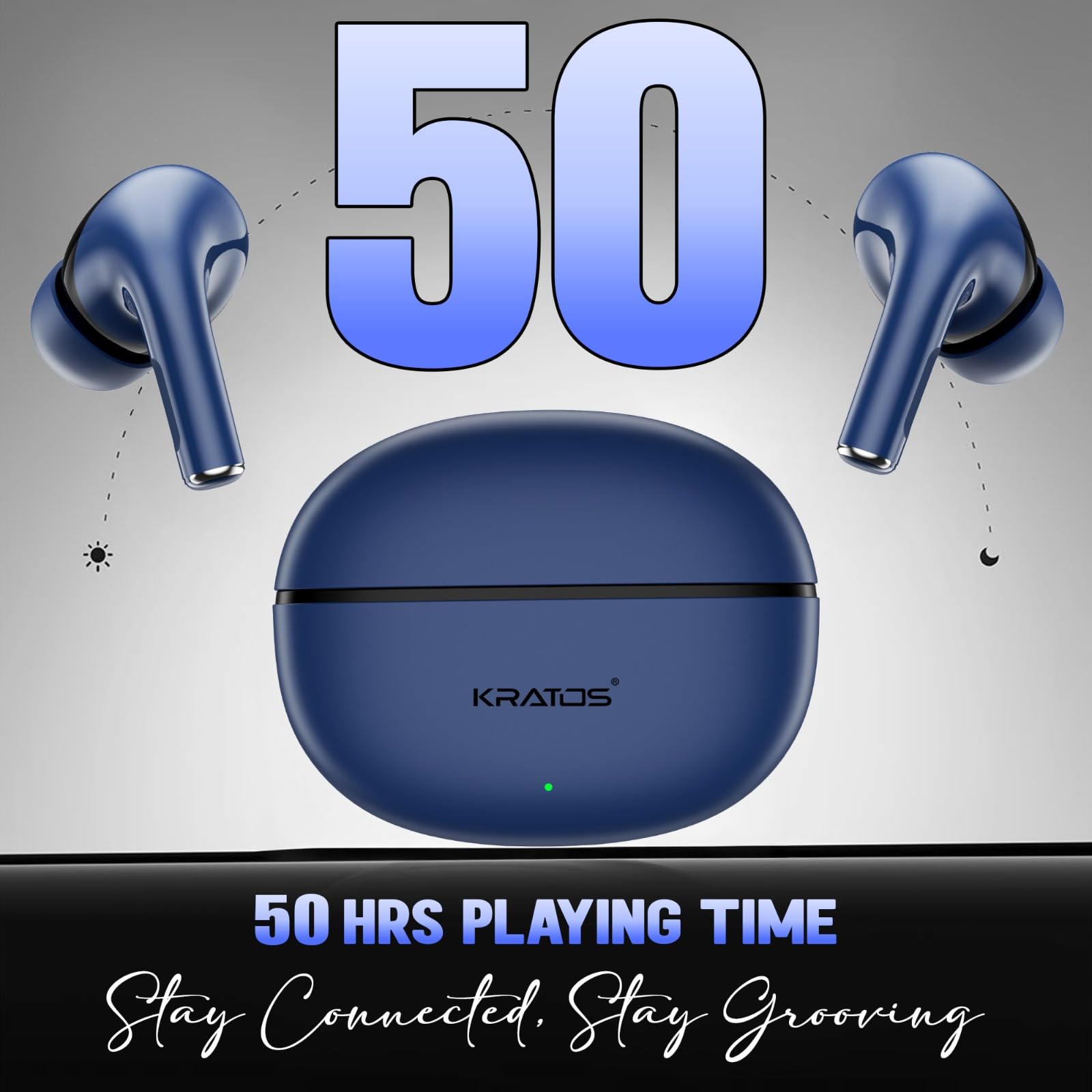 Kratos Pop Ear Buds Wireless with 50H Playtime, Noise Isolation & Clear Calls, Bluetooth Earbuds with Voice Assistant, Ear Buds with Bluetooth V 5.3 & with Type C Fast Charging, IPX4 TWS Earphones - Image 7