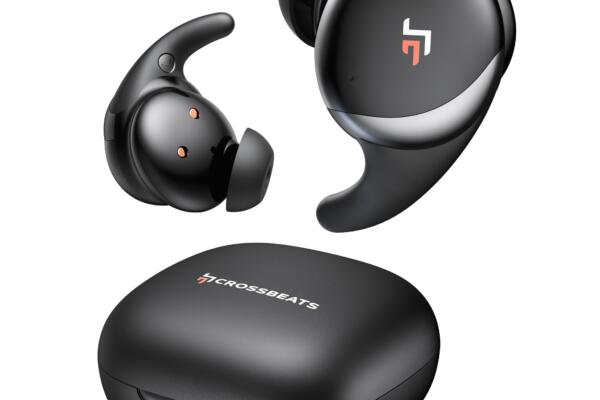 CrossBeats Hertz ANC TWS Ear Buds, Wireless in‑Ear Earphones, Sleep Buds v5.4 Bluetooth 10 mm Drivers Up to 60H Playtime, with AI Noise Cancellation,40 ms Low Latency, & AI ENC Earbuds Buds (Hertz)