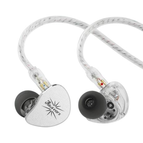 Linsoul Kiwi Ears Belle 10mm DLC Dynamic Driver In-Ear Monitor, HiFi Wired Earbuds with Dual Silver-Plated Cables, Professional IEM for Stage Performance/Gaming/Music Production (Without MIC, Silver)