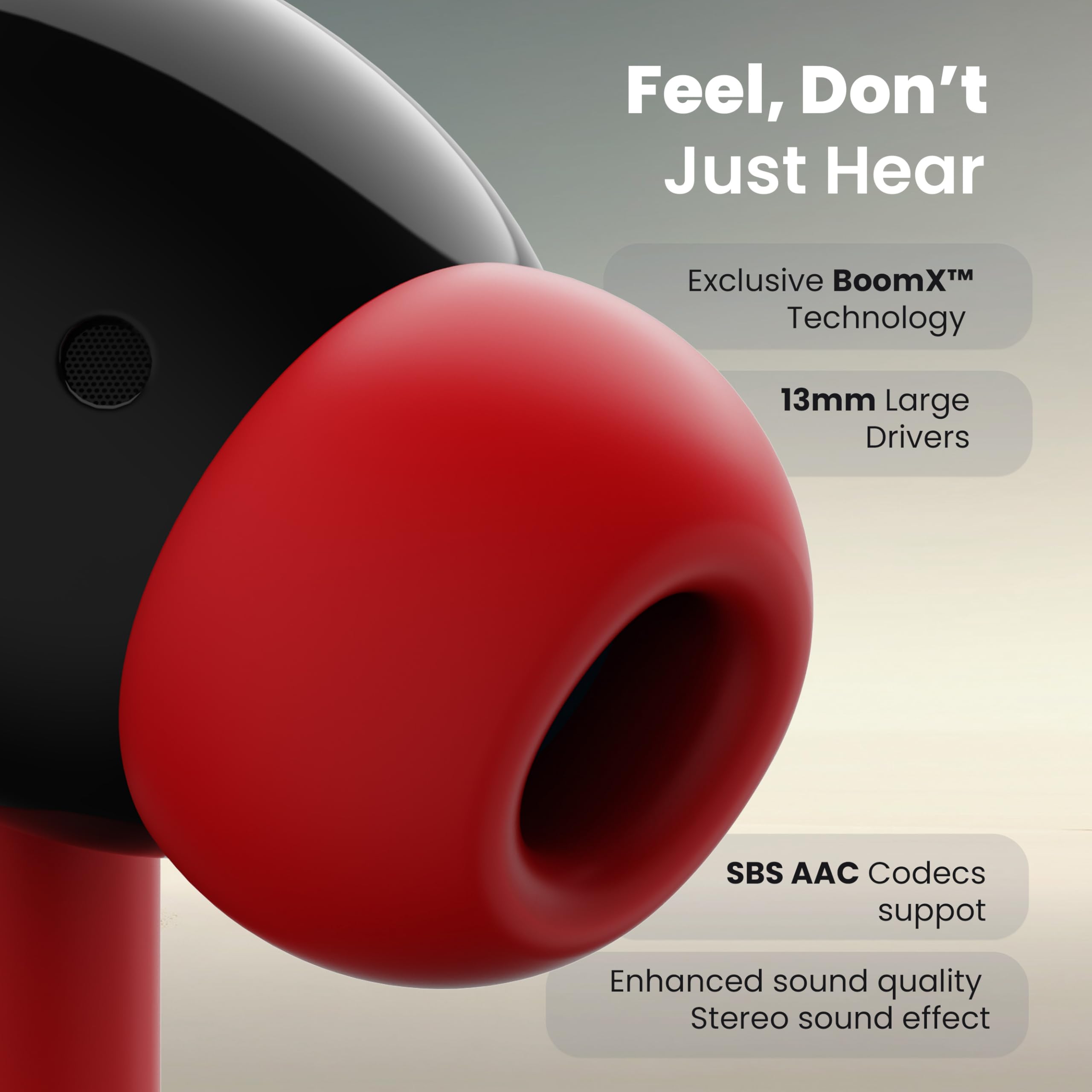 GOBOULT K40 True Wireless in Ear Earbuds with 48H Playtime, Clear Calling 4 Mics, 45ms Low Latency Gaming, 13mm Bass Drivers, Type-C Fast Charging, Bluetooth 5.3 Ear Buds (Berry Red) - Image 6