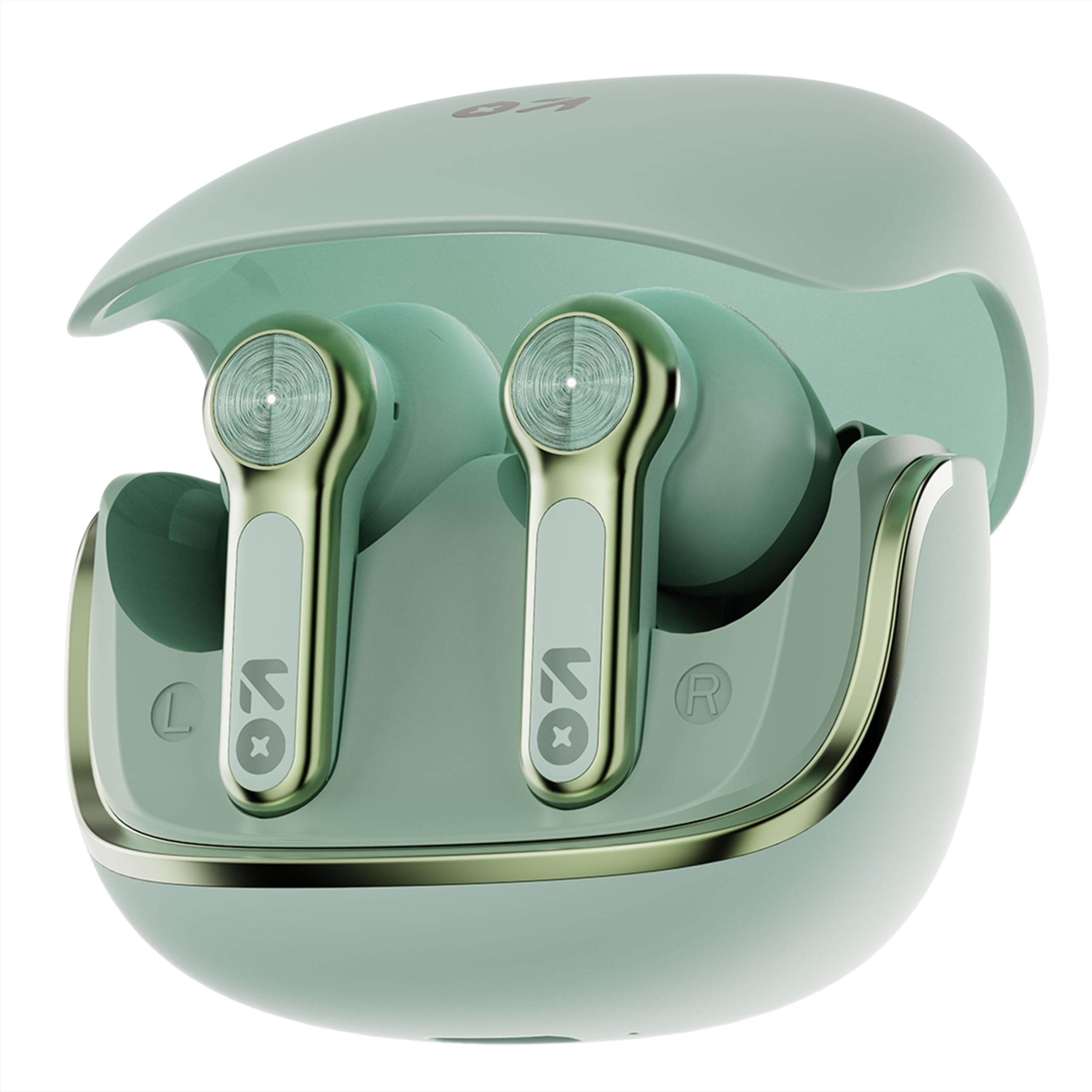 GOBOULT Raven in Ear TWS Earbuds with 70H Playtime, App Support, Quad Mic ENC, Dual Device Pairing, 10mm Bass Driver, 50ms Ultra Low Latency, Bluetooth 5.4 Wireless Earbuds (Ice Mint)