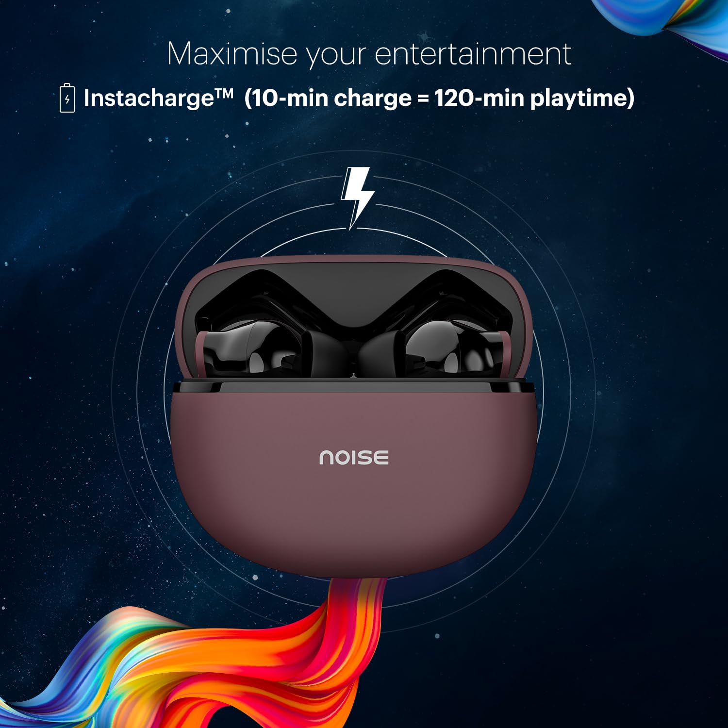 Noise Buds VS102 Plus Wireless Earbuds, Bluetooth Earbuds with 70H Playtime, Quad Mic ENC for Clear Calls, 11mm Drivers, Deep Bass, Instacharge, Bluetooth v5.3 (Deep Wine) - Image 5