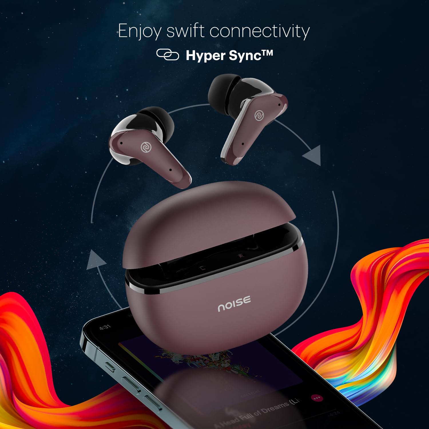 Noise Buds VS102 Plus Wireless Earbuds, Bluetooth Earbuds with 70H Playtime, Quad Mic ENC for Clear Calls, 11mm Drivers, Deep Bass, Instacharge, Bluetooth v5.3 (Deep Wine) - Image 4