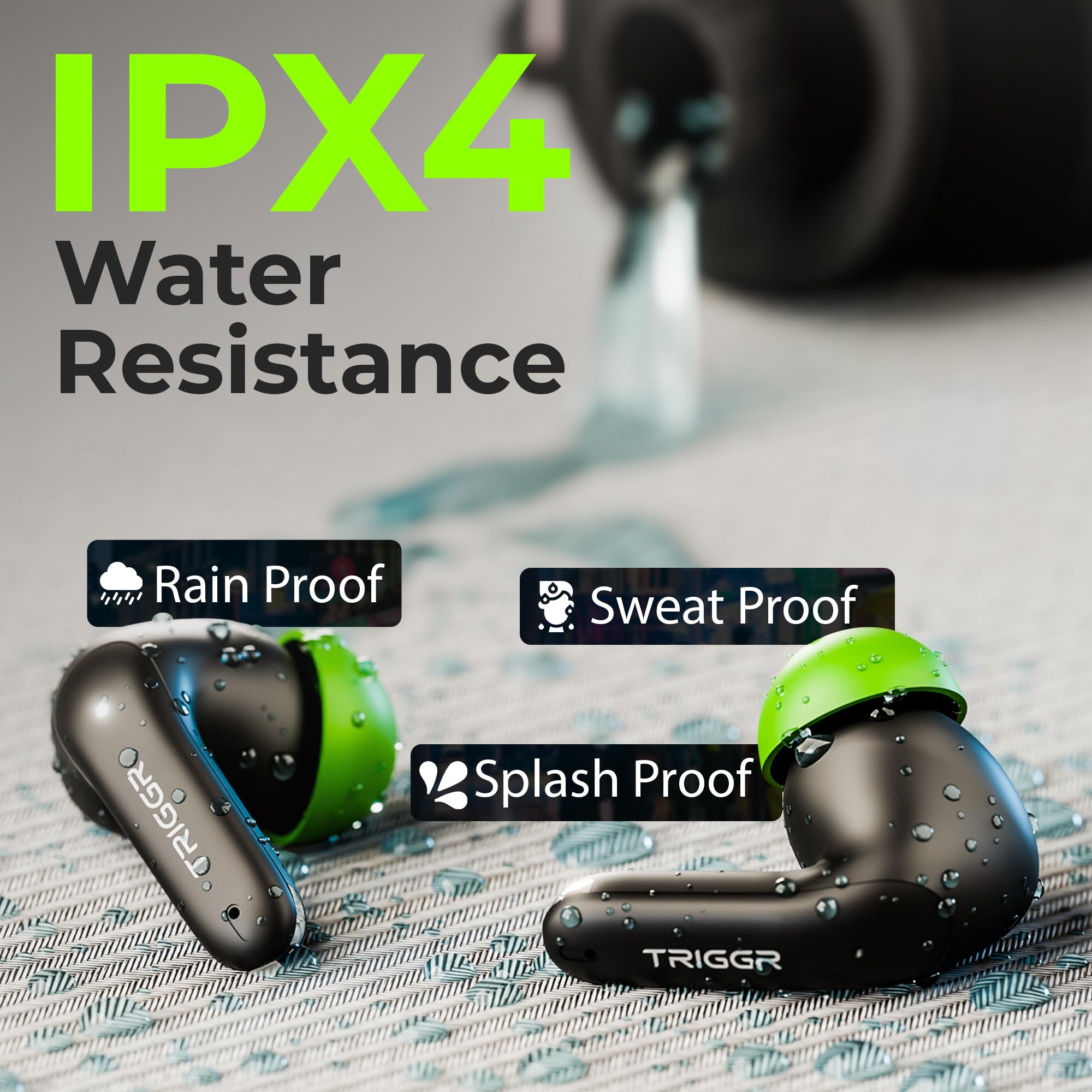 TRIGGR Ultrabuds N3 with Crisp Calling, 50H Playtime, 13mm Drivers, BassXpand Bluetooth (Black Mantis, in The Ear) - Image 4