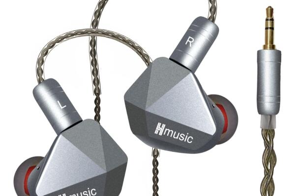 Hmusic IEM Earphones, Dual Magnetic Dynamic Drivers HiFi Stereo Sound in-ear Monitors, Noise Isolation Wired Headphones Earbuds with Detachable Cable for Singers, Musicians, Drummers (without Mic)